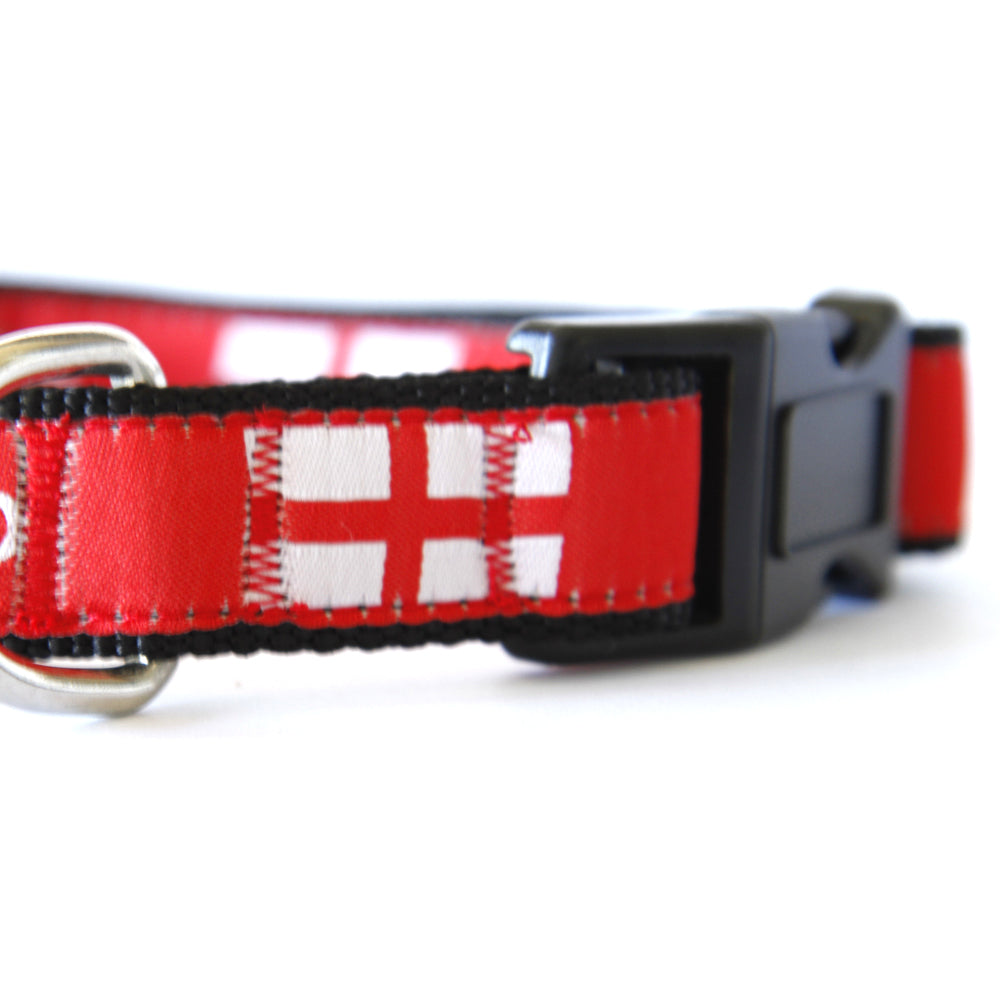 England Flag Dog Collar - Patriotic Three Lions Dog Collar with St George Cross