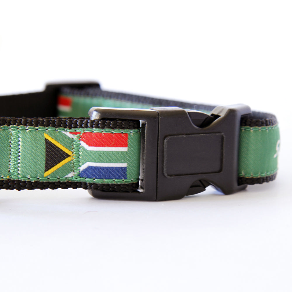 South Africa Flag Dog Collar - Patriotic Springbok Dog Collar